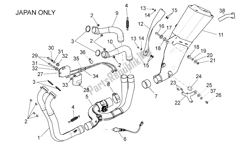 Tutte le parti per il Tubo Di Scarico Ii del Aprilia RSV4 Aprc Factory ABS 1000 2013