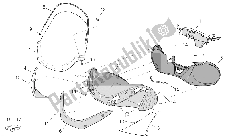 Todas las partes para Cuerpo Delantero I de Aprilia Scarabeo 500 2003