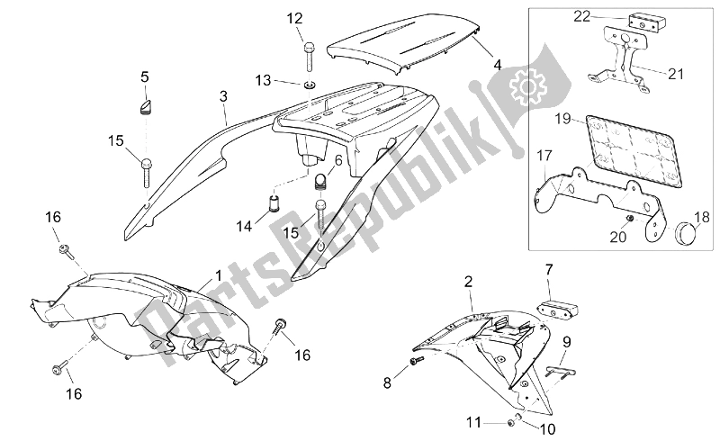 All parts for the Rear Body Ii of the Aprilia Atlantic 125 200 250 2003