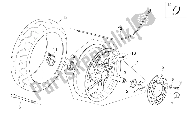 Toutes les pièces pour le Roue Avant du Aprilia Atlantic 300 2010