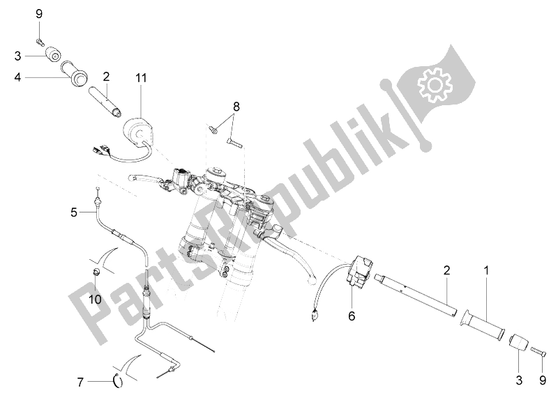 Toutes les pièces pour le Guidon - Commandes du Aprilia RS4 50 2T 2011