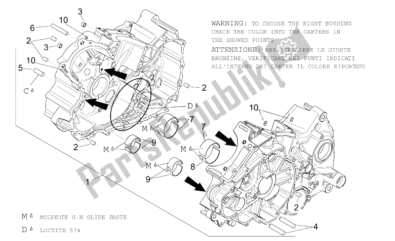 All parts for the Crankcases I of the Aprilia ETV 1000 Capo Nord 2004