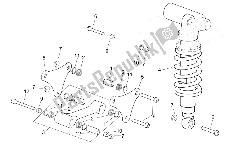 All parts for the Connecting Rod - Rear Shock Abs. Of the Aprilia RSV Mille SP 1000 1999