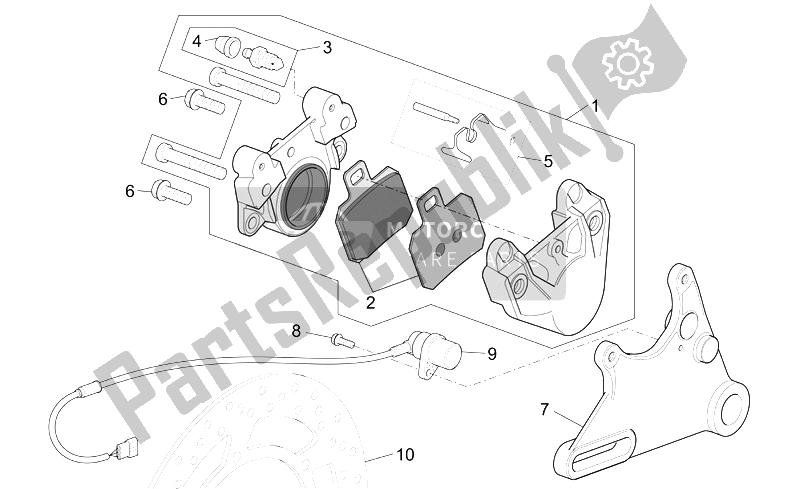 All parts for the Rear Brake Caliper of the Aprilia ETV 1000 Capo Nord 2004