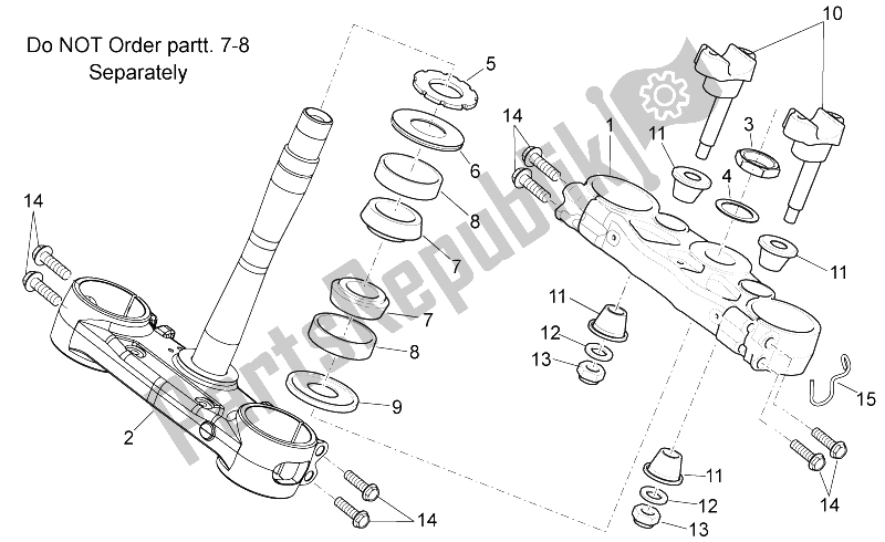 All parts for the Steering I of the Aprilia RXV 450 550 Street Legal 2009