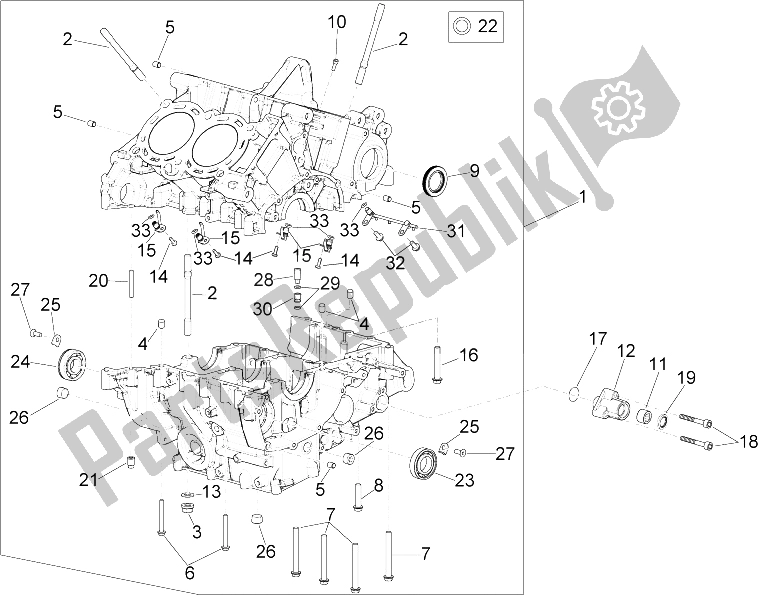 Alle onderdelen voor de Carters I van de Aprilia RSV4 RR Racer Pack 1000 2015