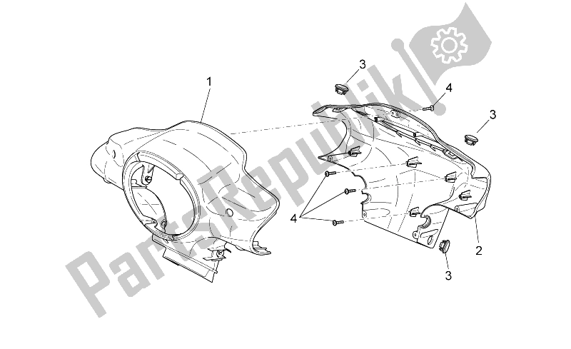 Toutes les pièces pour le Corps Avant I - Support De Phare du Aprilia Scarabeo 50 2T E2 NET 2009