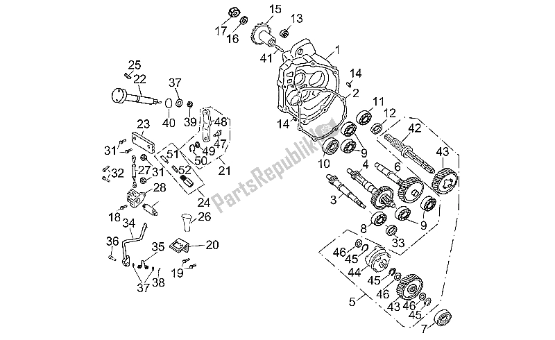 All parts for the Transmission of the Aprilia Quasar 125 180 2003