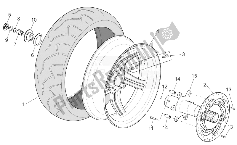 Toutes les pièces pour le Roue Arrière I du Aprilia RST 1000 Futura 2001