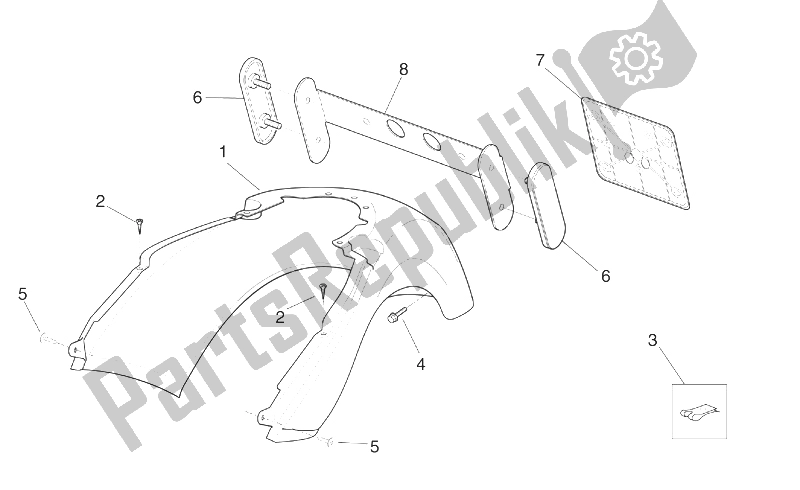 Tutte le parti per il Corpo Posteriore Ii del Aprilia Scarabeo 125 150 200 ENG Rotax 1999