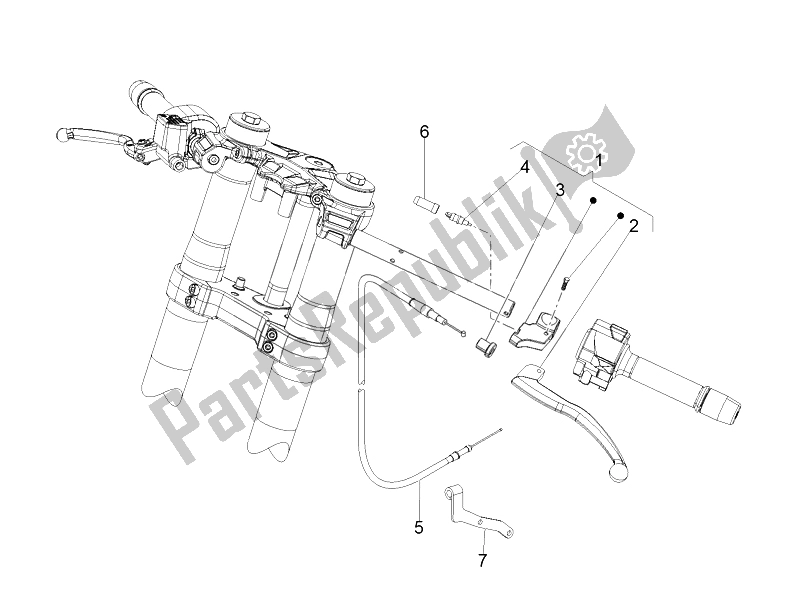 Wszystkie części do Sterowanie Sprz? G? Em Aprilia RS4 125 4T 2011