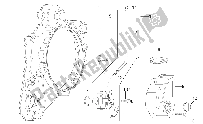 Todas as partes de Bomba De óleo do Aprilia RX 125 ENG 122 CC 1995