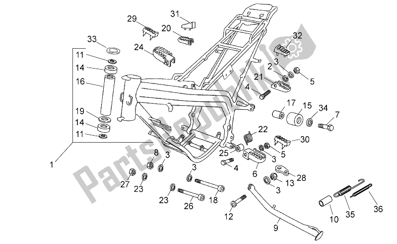 All parts for the Frame of the Aprilia RX SX 50 2006