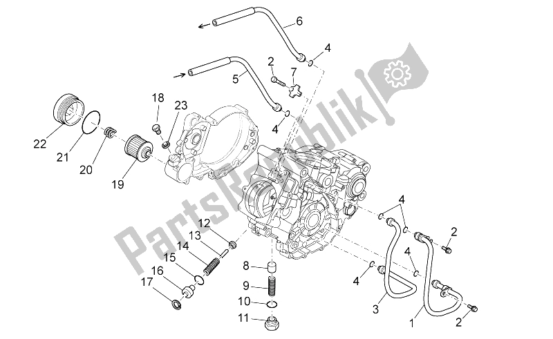 All parts for the Lubrication of the Aprilia RXV 450 550 Street Legal 2009