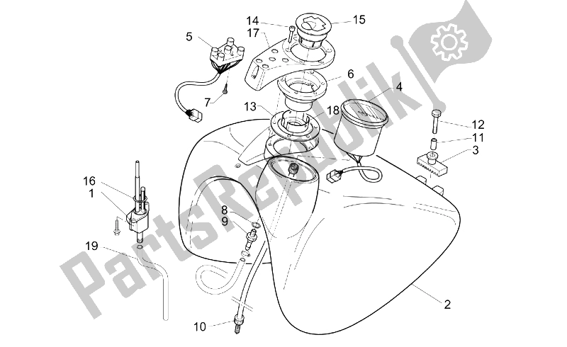 All parts for the Fuel Tank of the Aprilia Classic 125 1995