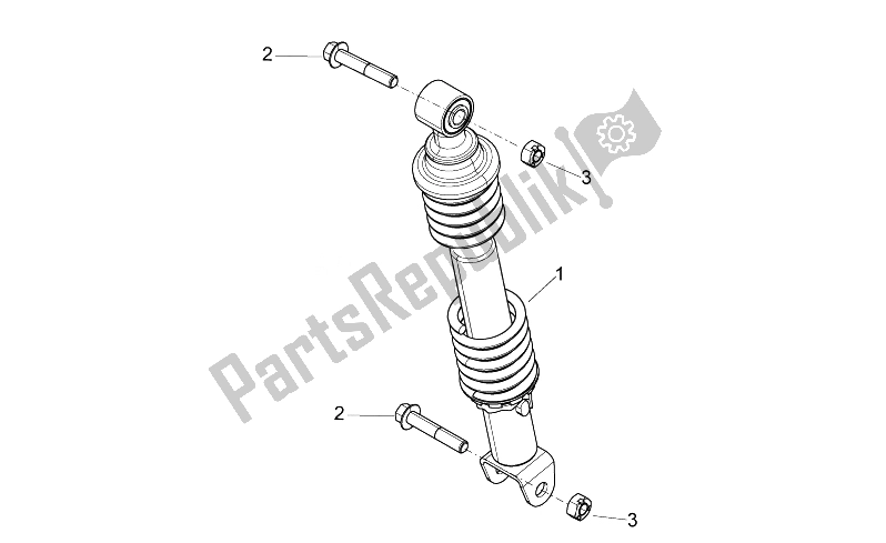 All parts for the Rear Shock Absorber of the Aprilia Sport City ONE 50 4T 4V 2011