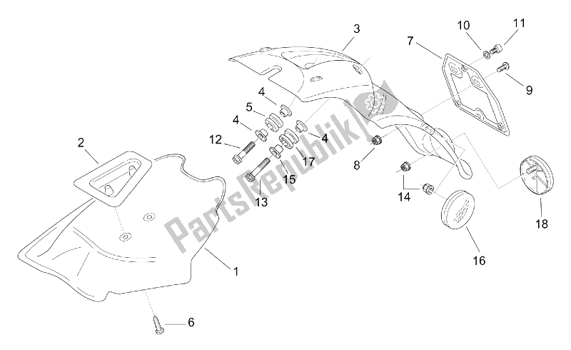 Todas las partes para Cuerpo Trasero Iii - Guardabarros de Aprilia Scarabeo 50 2T ENG Minarelli 1999