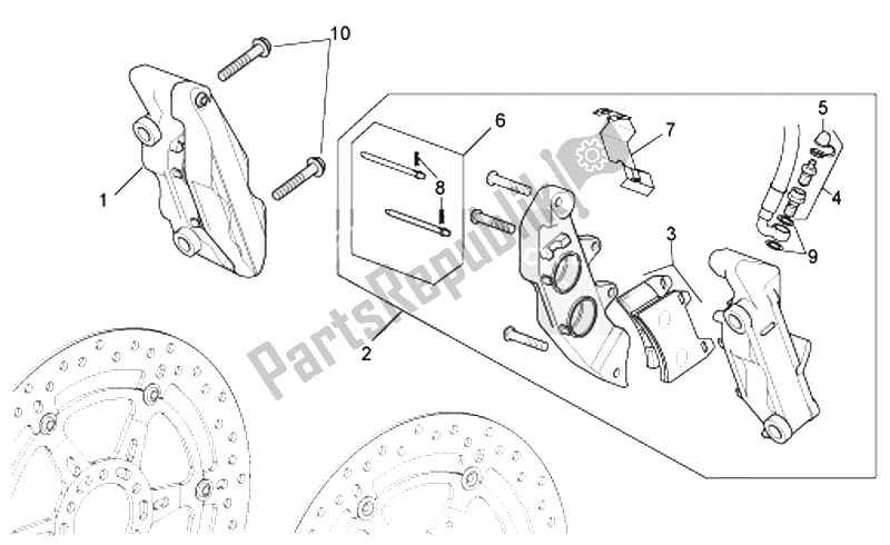 Tutte le parti per il Pinza Freno Anteriore Ii del Aprilia RSV Tuono 1000 2006