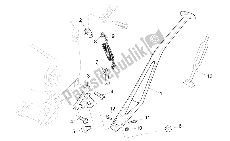 Todas as partes de Suporte Central do Aprilia RXV SXV 450 550 2006