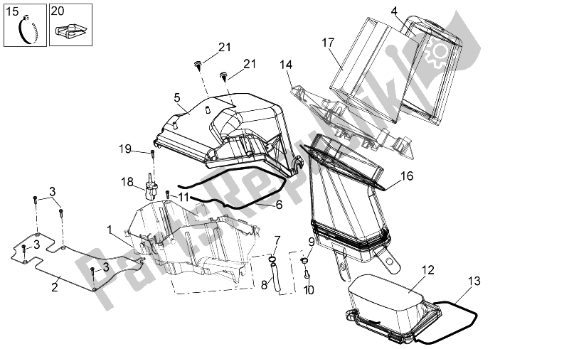 Toutes les pièces pour le Boite D'air du Aprilia MXV 450 Cross 2008