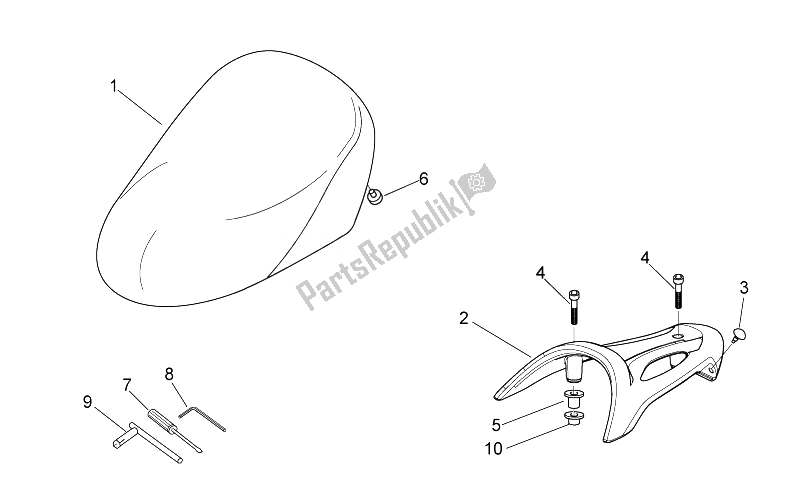 All parts for the Seat - Carrier of the Aprilia Scarabeo 50 2T 2014