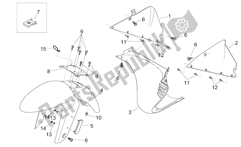 Toutes les pièces pour le Corps Avant Ii du Aprilia RS 50 1999