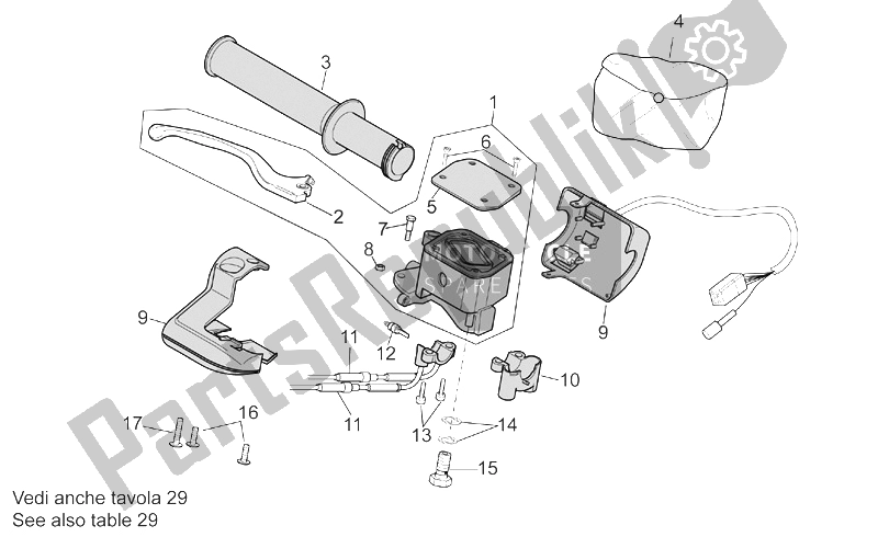 All parts for the Rh Controls of the Aprilia Scarabeo 500 2003