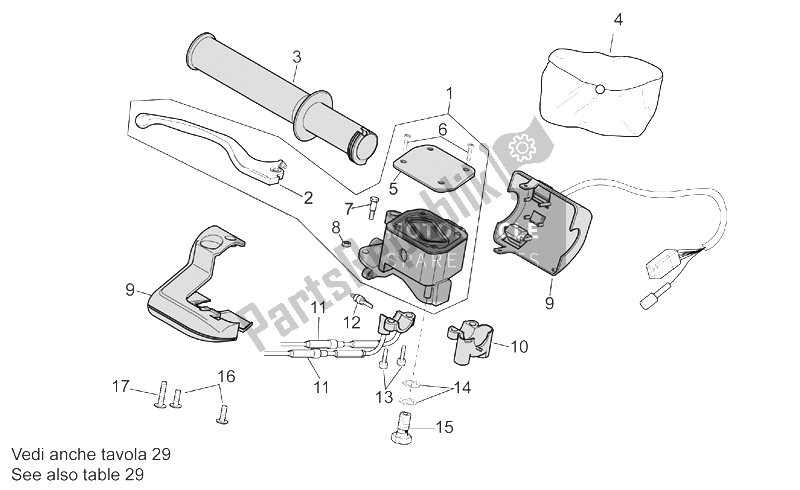 Tutte le parti per il Controlli Rh del Aprilia Scarabeo 500 2003