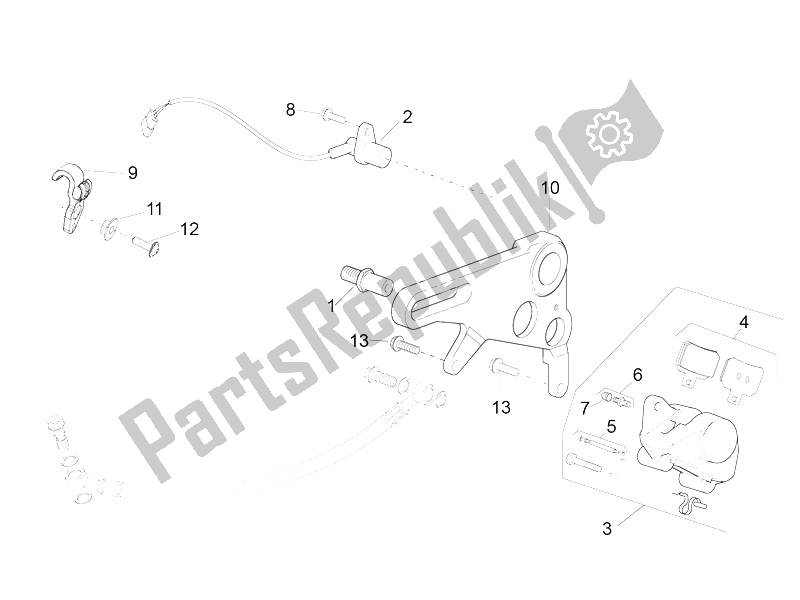 All parts for the Rear Brake Caliper of the Aprilia RSV4 RR Racer Pack 1000 2015