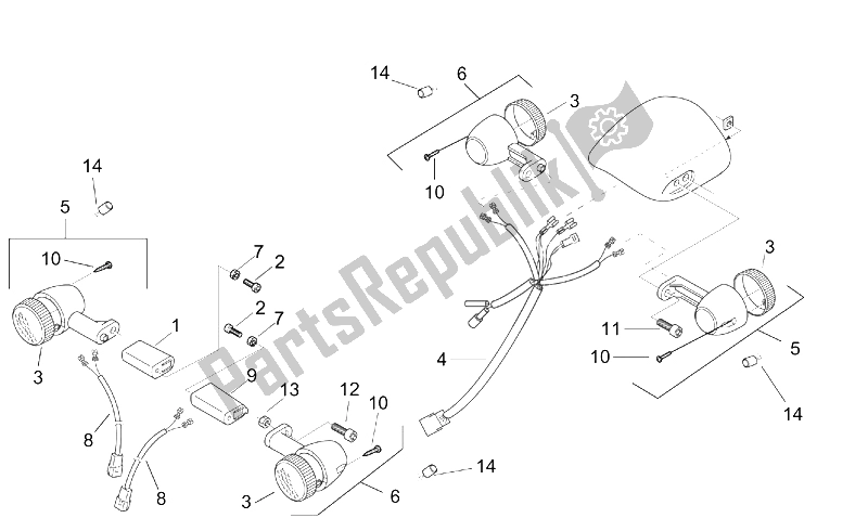 All parts for the Turn Indicators of the Aprilia Scarabeo 50 2T ENG Minarelli 2000