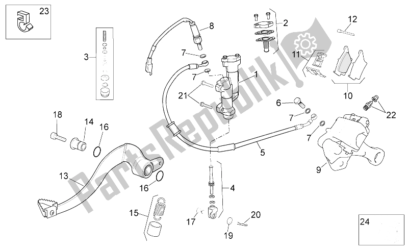 All parts for the Rear Brake System of the Aprilia RXV 450 550 Street Legal 2009