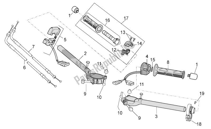 All parts for the Handlebar - Controls of the Aprilia RSV4 Aprc R ABS 1000 2013