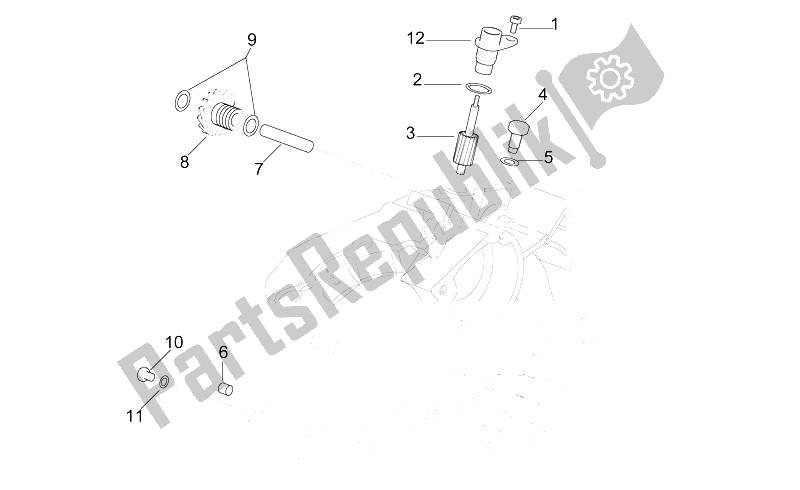 All parts for the Left Crankcase of the Aprilia RS 50 1999