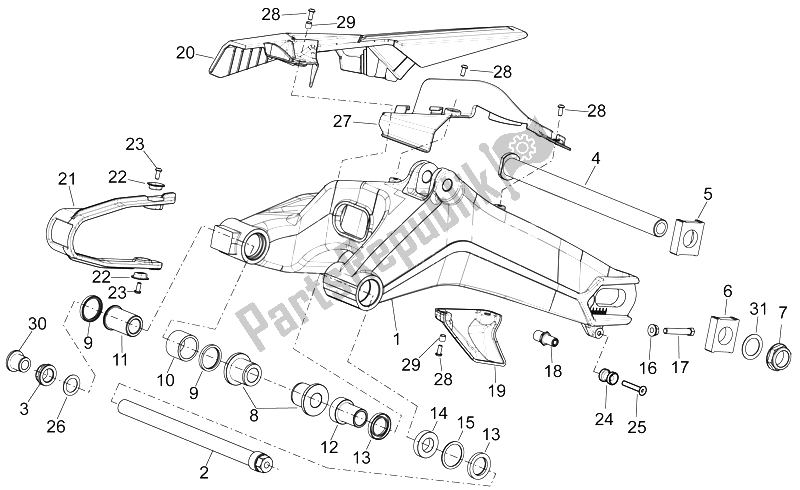 Toutes les pièces pour le Bras Oscillant du Aprilia NA 850 Mana 2007