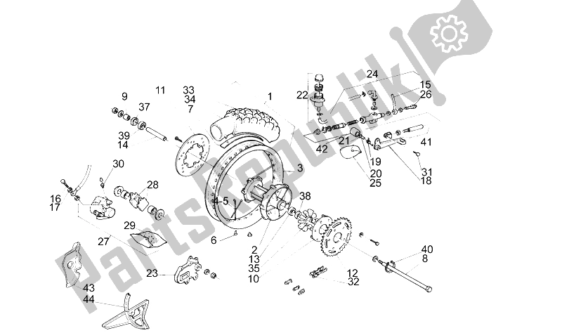 Toutes les pièces pour le Roue Arrière du Aprilia Pegaso 125 1991