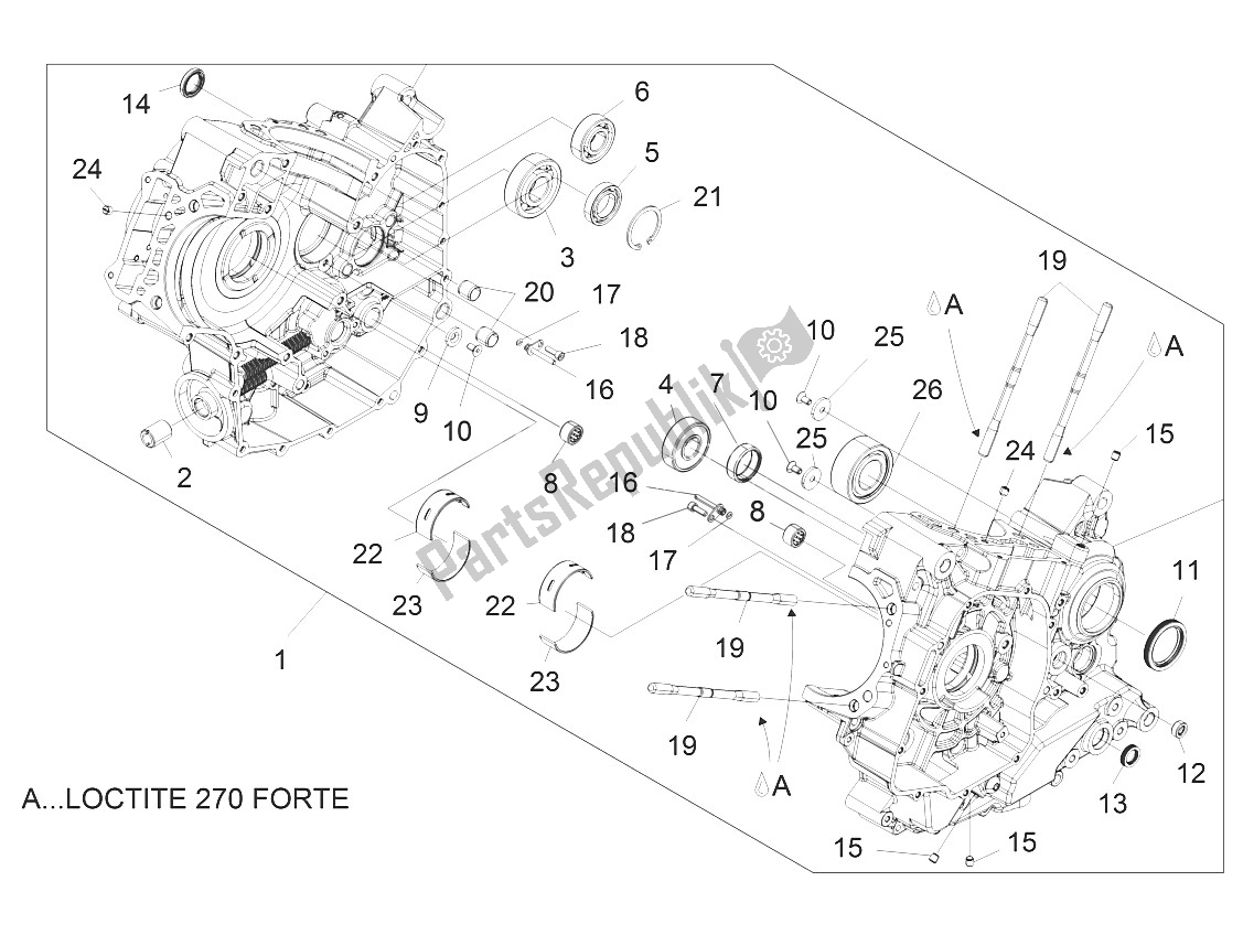 Alle Teile für das Kurbelgehäuse I des Aprilia Caponord 1200 EU 2013