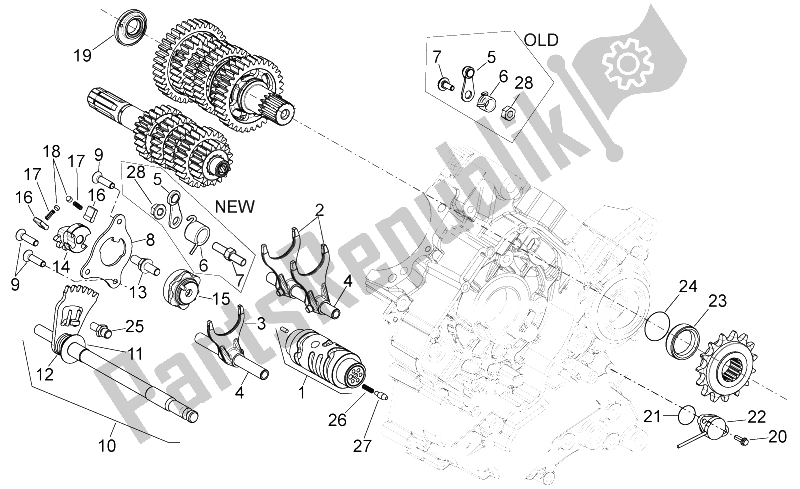 Todas las partes para Selector De Caja De Cambios de Aprilia Shiver 750 GT 2009