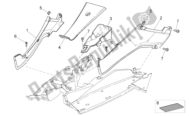 Tutte le parti per il Corpo Centrale I del Aprilia SR 50 Carb MY 2014