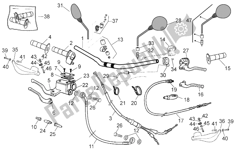 Todas as partes de Guiador - Controles do Aprilia RX SX 50 2006