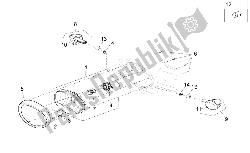 Alle Teile für das Beleuchtung des Aprilia Scarabeo 50 2T E2 NET 2010