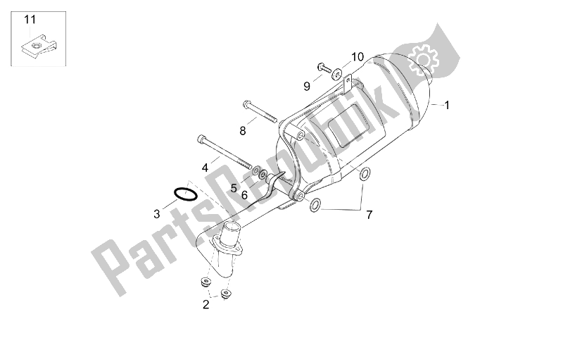 Toutes les pièces pour le Unité D'échappement du Aprilia Mojito 125 1999