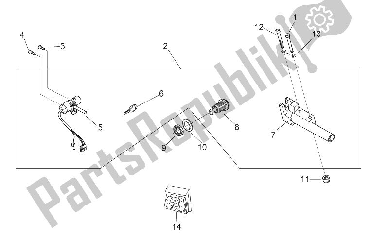 Todas las partes para Kit De Hardware De Bloqueo - Calcomanías de Aprilia Scarabeo 50 2T E2 NET 2009