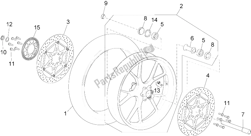 All parts for the Vorderrad of the Aprilia RSV4 RR 1000 2015