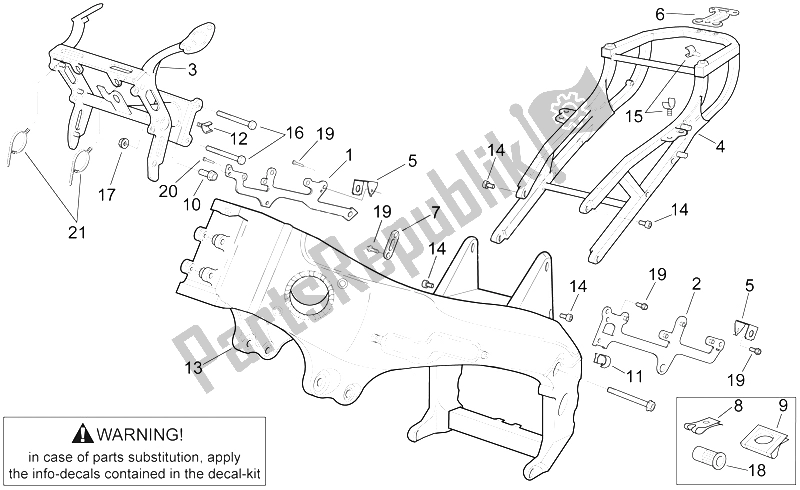 Tutte le parti per il Frame I del Aprilia RSV Mille 1000 1998