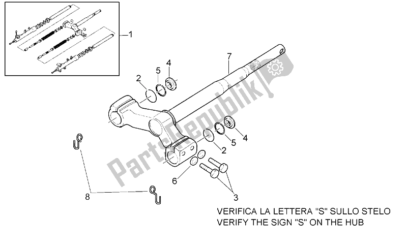 All parts for the Front Fork - Stem Base of the Aprilia Leonardo 125 150 1999