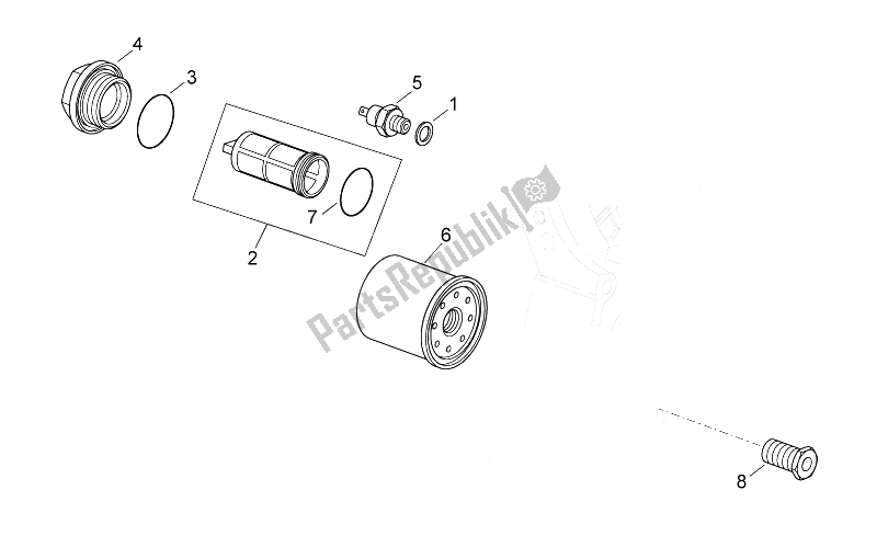 All parts for the Oil Filter of the Aprilia Atlantic 125 E3 2010