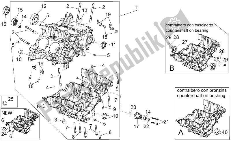All parts for the Crank-case I of the Aprilia RSV4 R 1000 2009