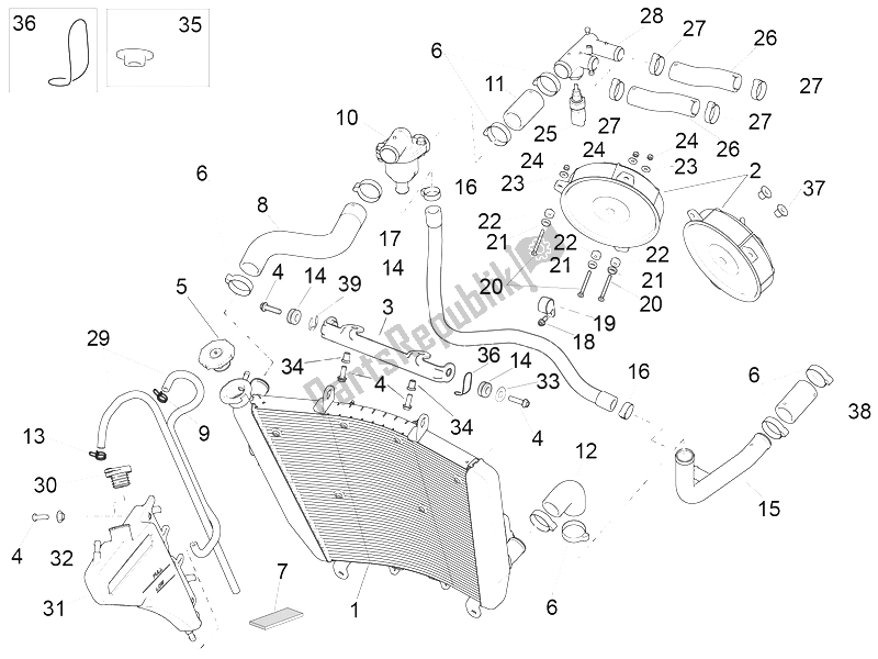 Todas as partes de Sistema De Refrigeração do Aprilia RSV4 RR Racer Pack 1000 2015