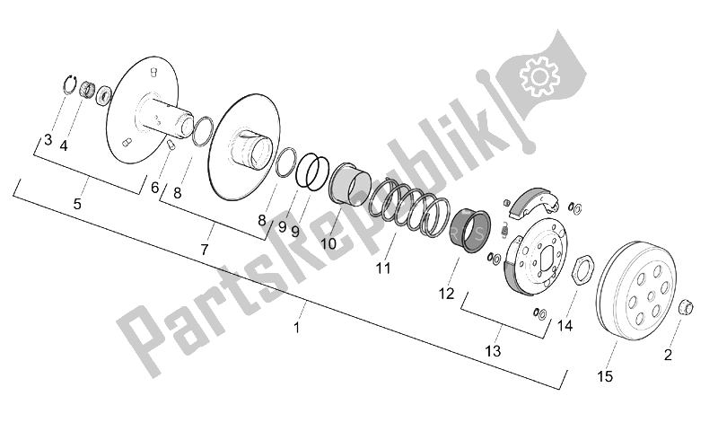 Alle Teile für das Kupplung des Aprilia SR 50 H2O IE Carb 2003