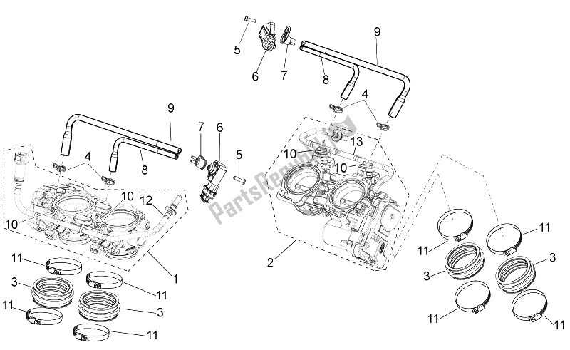 All parts for the Throttle Body of the Aprilia RSV4 Racing Factory L E 1000 2015